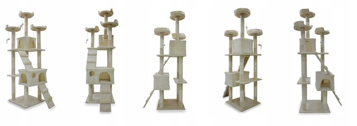 Wysoki Drapak dla Kota Drzewko 170cm Domek Beż