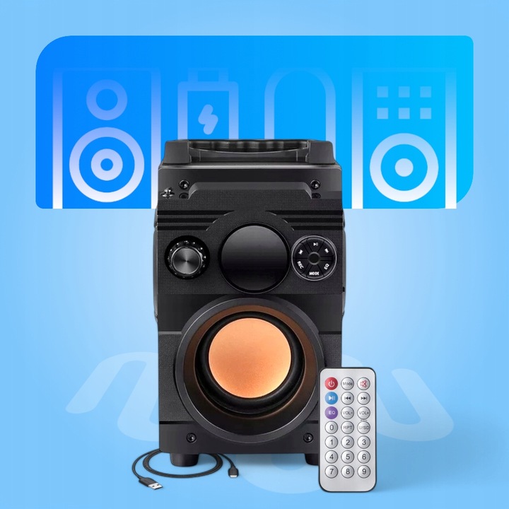 GŁOŚNIK BEZPRZEWODOWY BLUETOOTH PRZENOŚNY 800W MOBILNY Z RADIEM FM USB