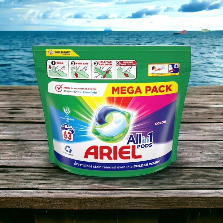 Kapsułki do prania kolorów Ariel all in one Pods 63 szt.