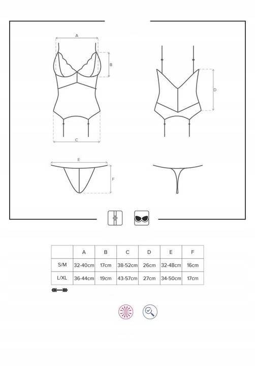 Obsessive gorset i stringi 810-COR Biały, L/XL