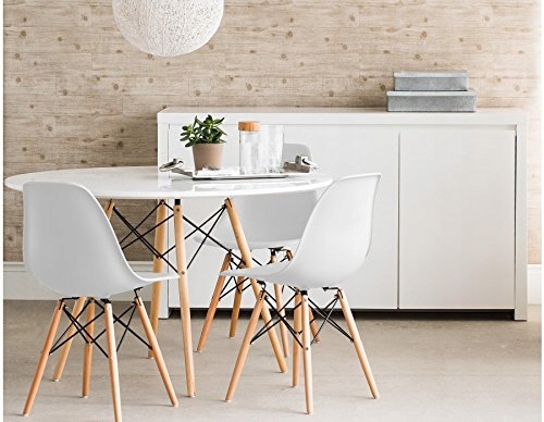 STÓŁ OKRĄGŁY DSW SKANDYNAWSKI STYL BIAŁY 80x75