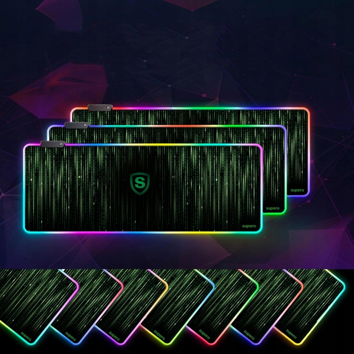 Podkładka pod myszkę gamingowa mysz xxl duża klawiaturę RBG świecąca 80x30