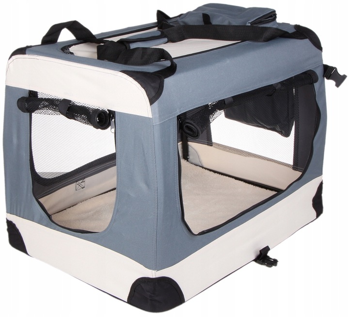 TRANSPORTER TORBA SKŁADANA KOJEC DLA PSA KOTA Z MATĄ PLUSZOWĄ 82cm XL