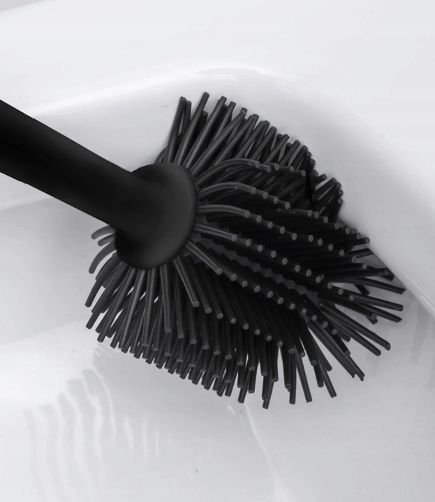 Szczotka do WC toaletowa silikonowa szara do łazienki antybakteryjna