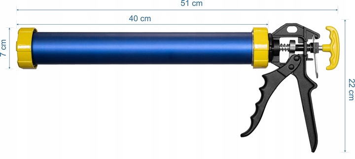 Pistolet do silikonu wyciskacz do mas kiełbas 600ml Mocny Wytrzymały