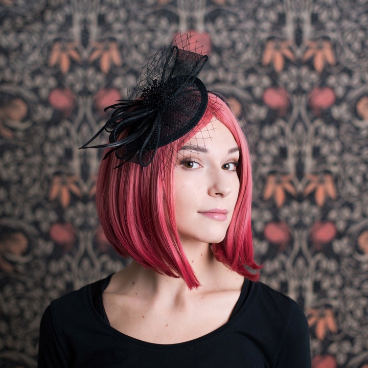 FASCYNATOR Opaska Stroik Toczek Kokarda na Wesele