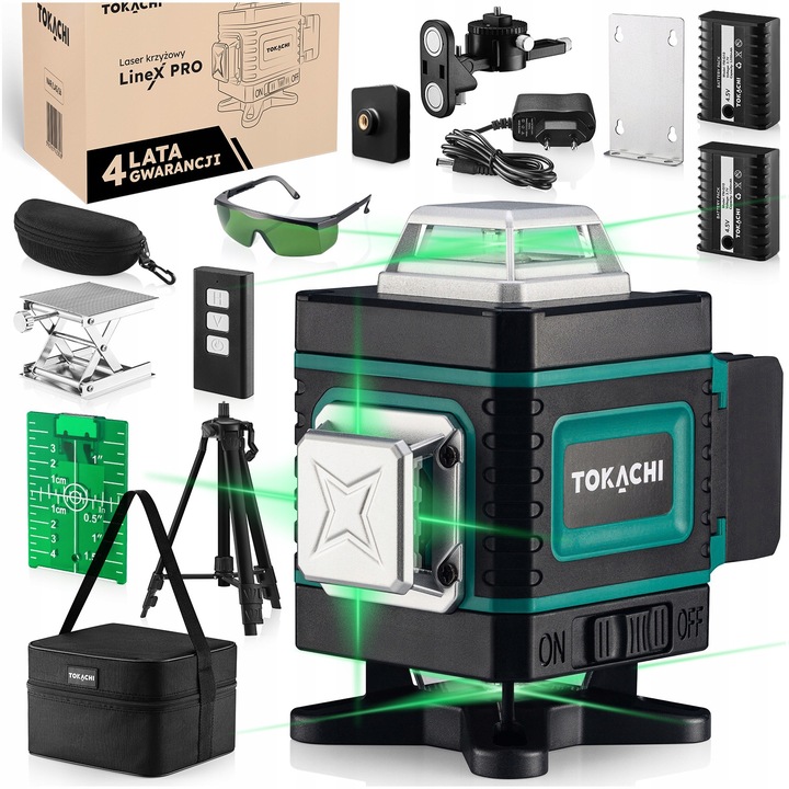 POZIOMNICA LASEROWA 4D POZIOMICA 16 LINII PŁASZCZYZNOWA 360 LASER