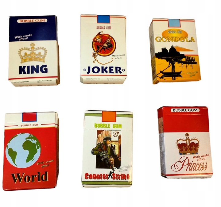 Guma papieros Evropa Dooel Bubble Gum Cigarettes 18 paczek x 10 sztuk