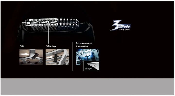 Panasonic ES-RT67-S503 Golarka Trymer 3 Ostrza