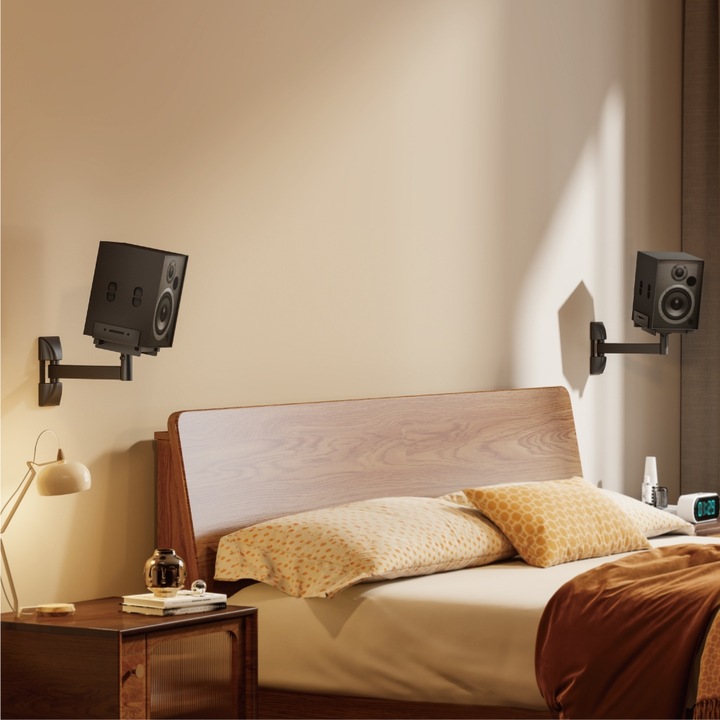 Uchwyty ścienne do głośników 2szt. Zaciskowe Regulowane Obrotowe