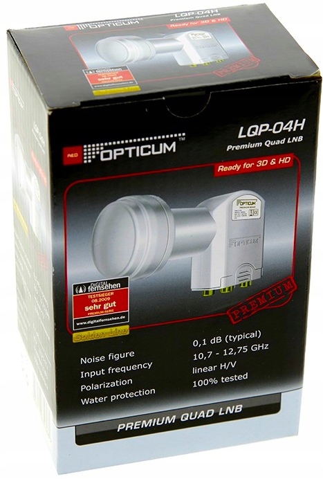 KONWERTER SATELITARNY SATELITY Quad LQP-04H na CZTERY OPTICUM Full HD