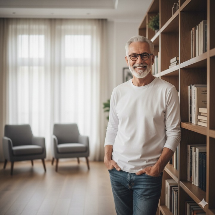 Podkoszulek męski z długim rękawem 100% bawełna BIAŁY bez ocieplenia