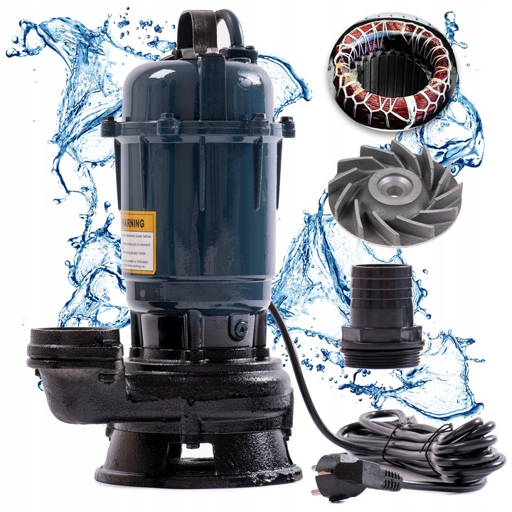 POMPA DO WODY BRUDNEJ CZYSTEJ SZAMBA Z ROZDRABNIACZEM ZATAPIALNA + WĄŻ 20M