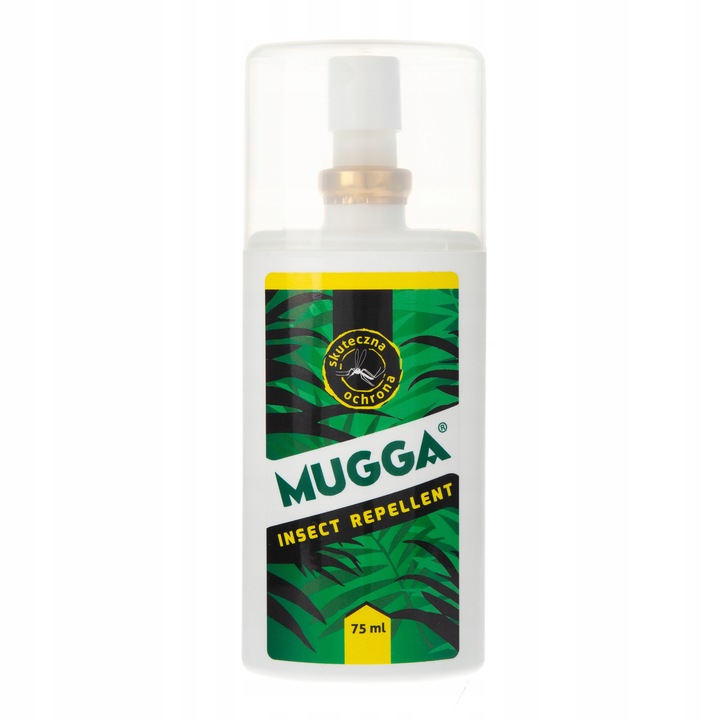 Mugga Spray 9,5% DEET 75 ml na Komary Kleszcze Moskity Preparat dla Dzieci
