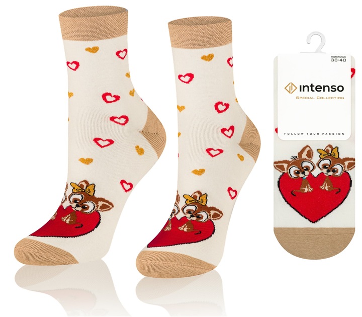 SKARPETKI WALENTYNKOWE DAMSKIE WALENTYNKI 3-PAK NA PREZENT DLA DZIEWCZYNY