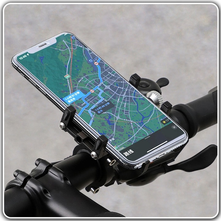 UCHWYT ROWEROWY NA TELEFON MONTOWANY NA KIEROWNICĘ ROWERU ALUMINIOWY
