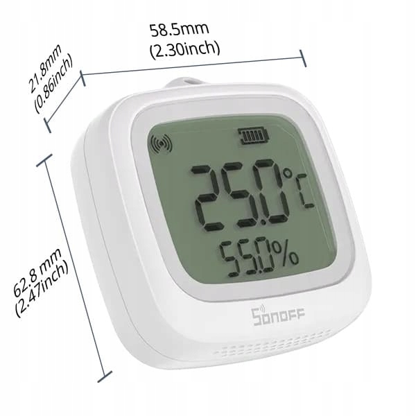 Sonoff SNZB-02WD Zewnętrzny Czujnik Temperatury Wilgotności Zigbee LCD