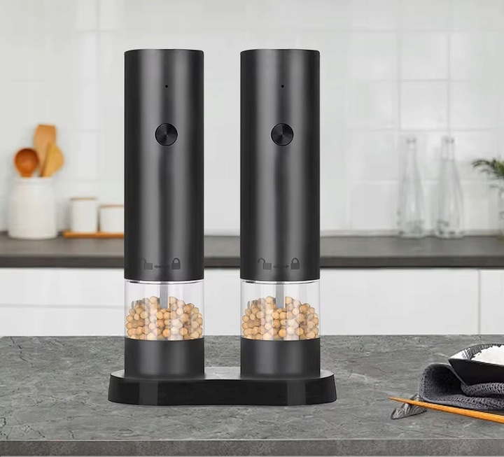 ELEKTRYCZNY MŁYNEK DO PIEPRZU SOLI PRZYPRAW AKUMULATOR USB-C ZESTAW 2
