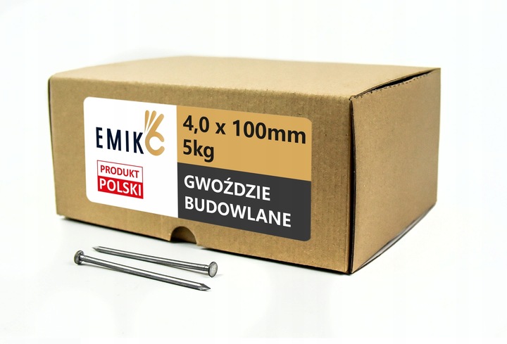 Gwoździe budowlane 4,0x100mm 4 cale Czarne Gładkie 4" 5kg - 4x100mm