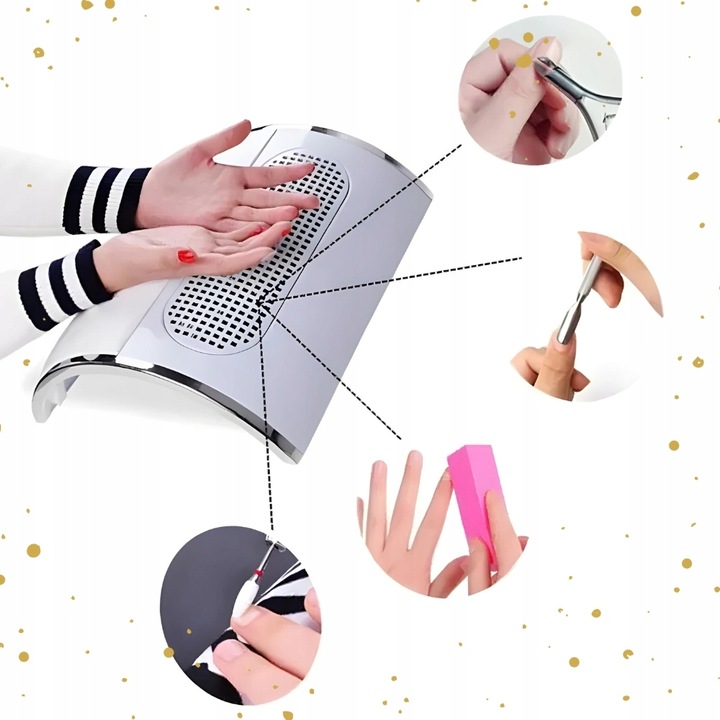 Pochłaniacz pyłu odpylacz do paznokci manicure frezarki 3 wiatraki 2