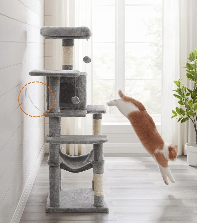 DRAPAK DLA KOTA DUŻY LEGOWISKO SŁUPEK WIEŻA DOMEK 6 POZIOMÓW WYSOKI 143cm