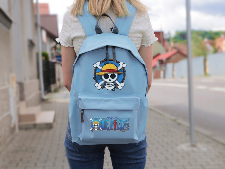 ZESTAW PLECAK SZKOLNY PIÓRNIK Młodzieżowy niebieski dla FANA ONE PICE ANIME