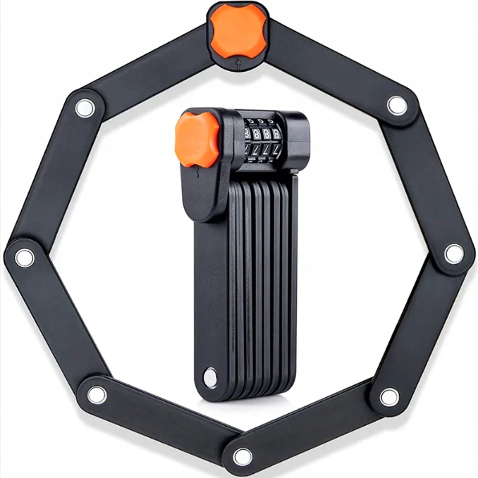 Zapięcie Rowerowe Do Roweru Składane Blokada Szyfr Utwardzana Stal