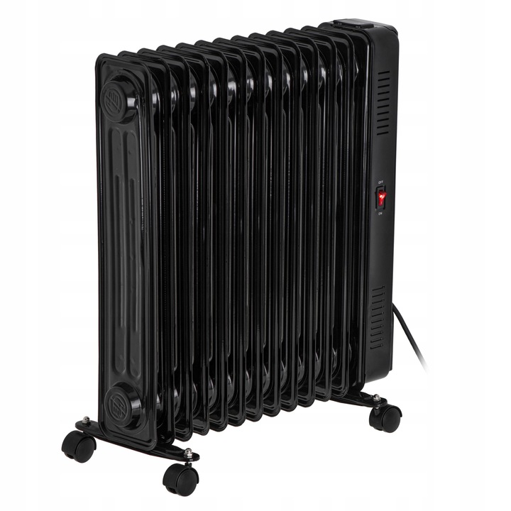 Grzejnik OLEJOWY Elektryczny 2500W 13 ŻEBER Kółka PILOT Timer