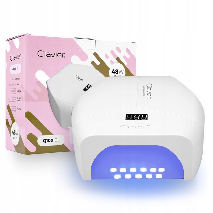 Lampa Uv Led Do Paznokci Q100 Manicure Hybrydy Żele Lustrzane Dno Clavier