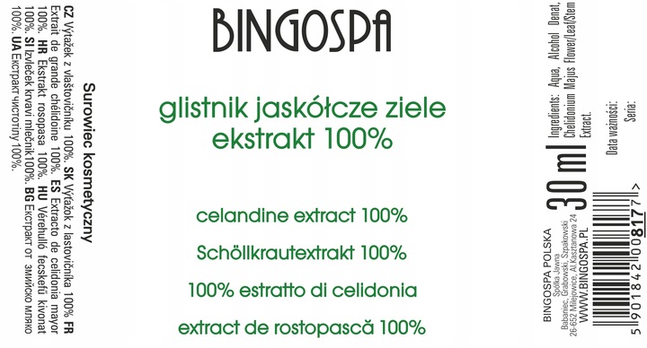 GLISTNIK JASKÓŁCZE ZIELE EKSTRAKT 100% 30 ML