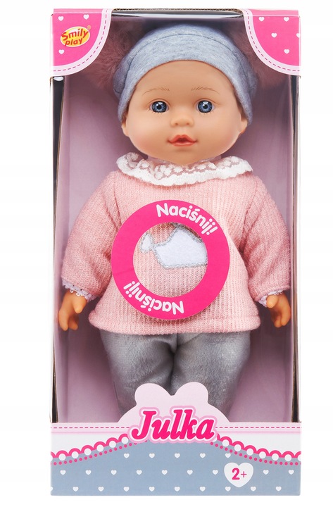 Lalka duża bobas jak żywa mówi śpiewa interaktywna uczy 2języki + butelka