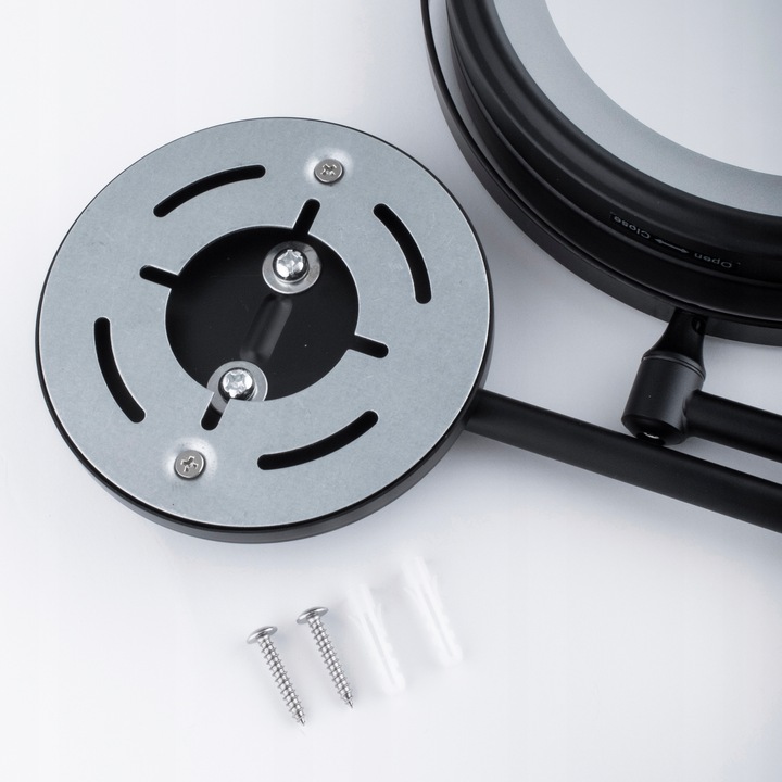 Lusterko kosmetyczne ścienne powiększające do makijażu czarne podświetlane