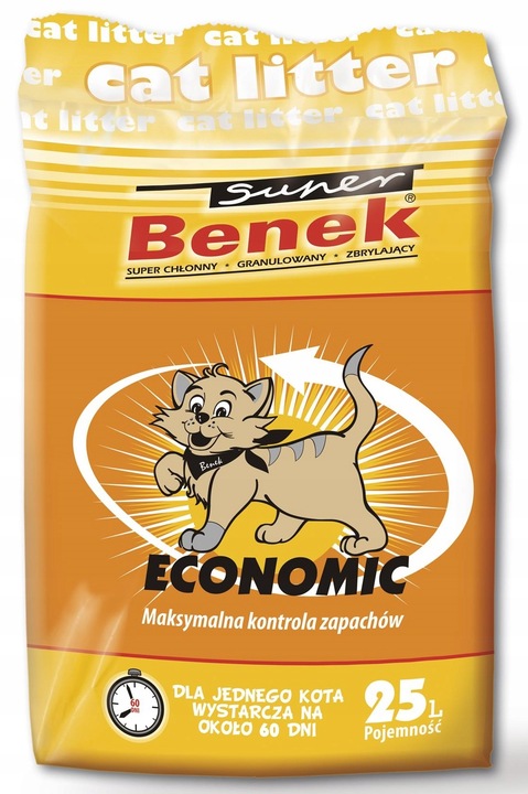Super Benek Economic 25L 5x5L Żwirek dla Kota Bentonit do Kuwety dla