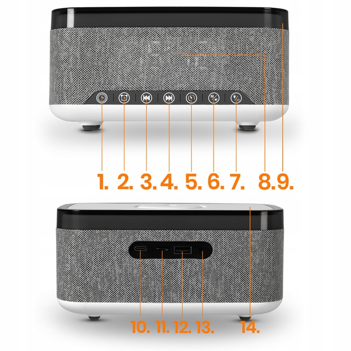 Radio Kuchenne Przenośne Bluetooth Ładowarka Indukcyjna QI Boombox AUX