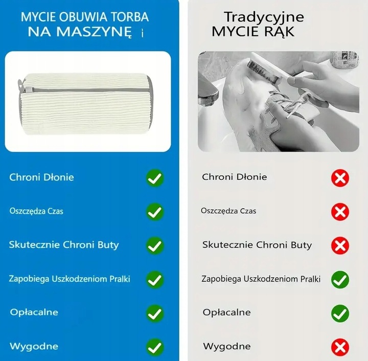 Worek torba do prania butów przeciw odkształcaniu się beżowy z