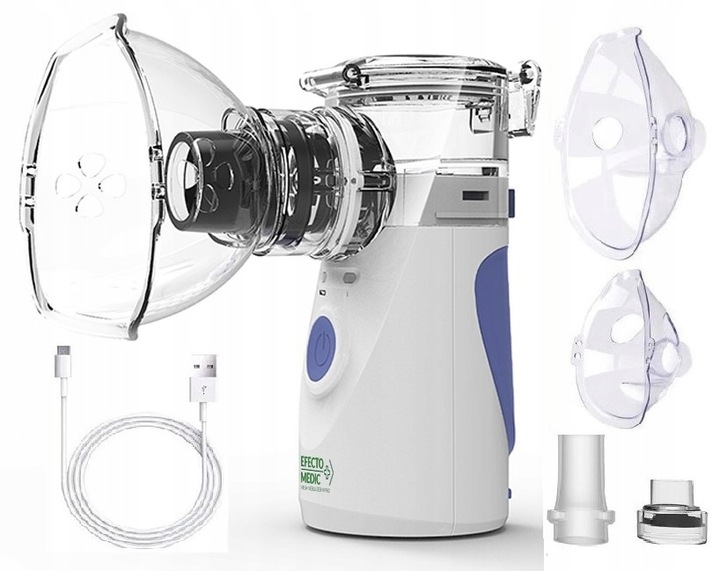 INHALATOR NEBULIZATOR Siateczkowy DLA DZIECI DOROSŁYCH przenośny CICHY MPRO