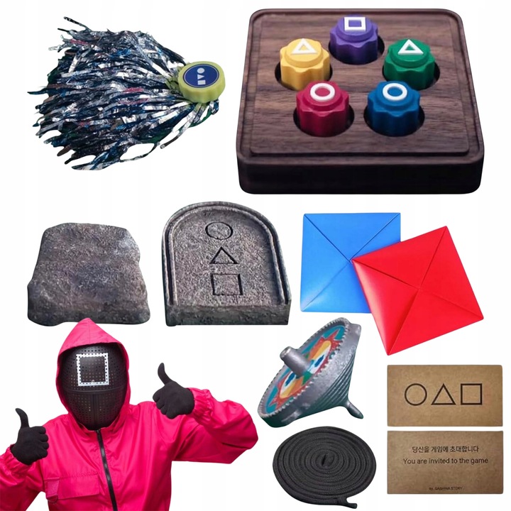 KOSTKI KOŚCI GONGGI GONGI koreańskiej gry GRA SQUID GAME ZESTAW DDAKJI GONG