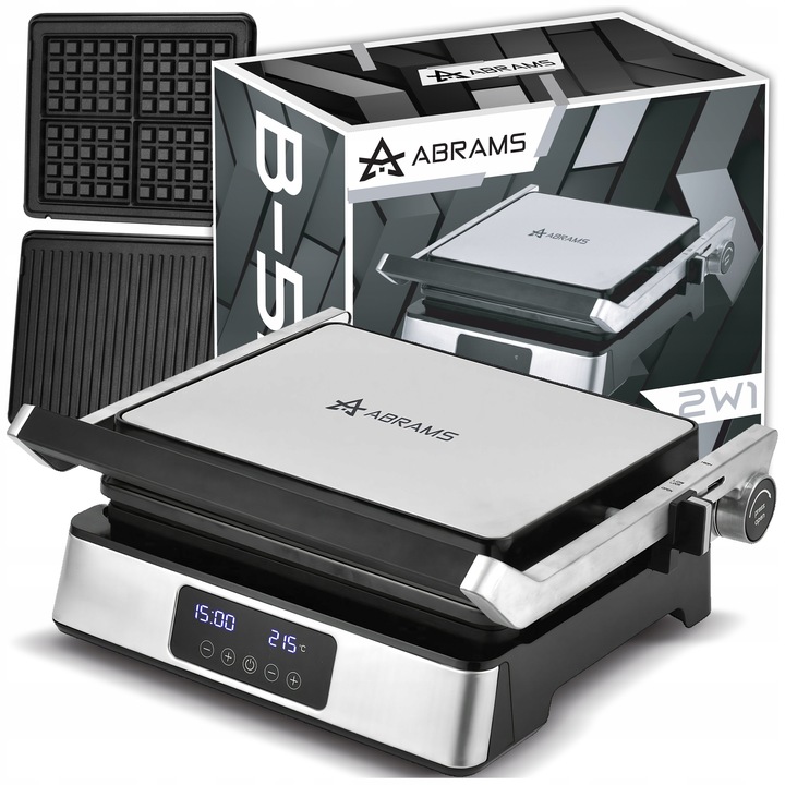 GRILL GOFROWNICA OPIEKACZ ELEKTRYCZNY 2200W REGULACJA CZASU I TEMP