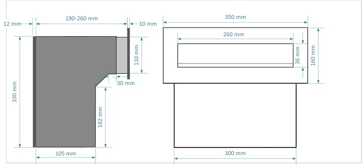SKRZYNKA NA LISTY PRZELOTOWA DO MURU DWUSTRONNA ANTRACYT WRZUTOWA +3