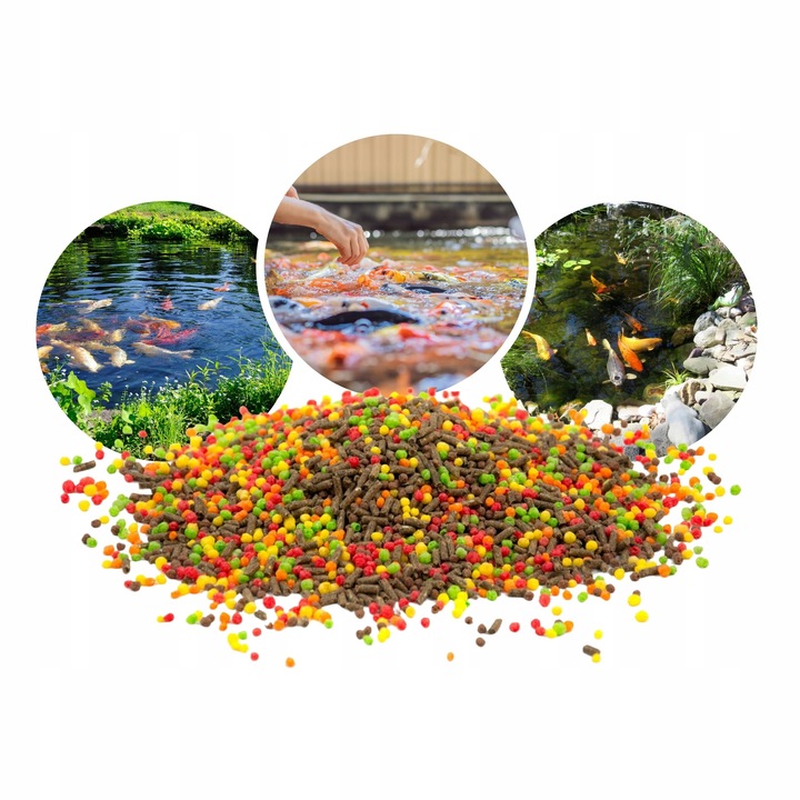 POKARM KARMA PASZA ZANĘTA GRANULAT DLA RYB KOI KARPI NA OCZKO WODNE