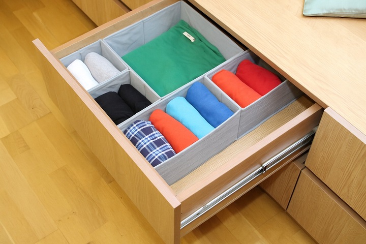 ZESTAW 6 ORGANIZERÓW ORGANIZER NA BIELIZNĘ DO SZUFLADY SZAFY POJEMNIKI