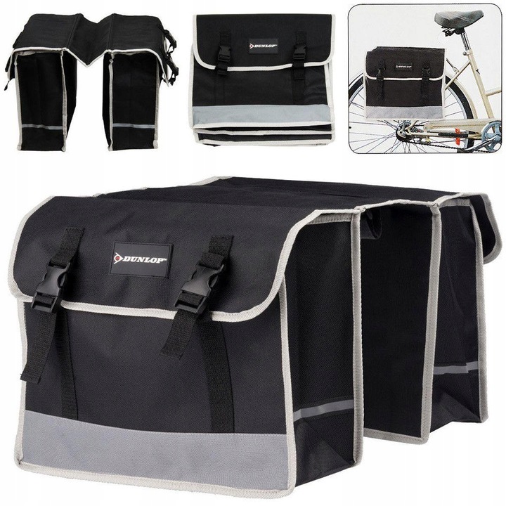 SAKWA ROWEROWA PODWÓJNA TYLNA NA BAGAŻNIK TORBA NA ROWER 26L DUNLOP