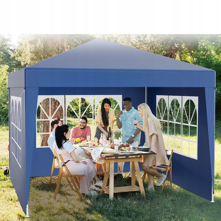 PAWILON OGRODOWY NAMIOT HANDLOWY 3x3 m + 4 ŚCIANY BOCZNE OKNA ZAMEK