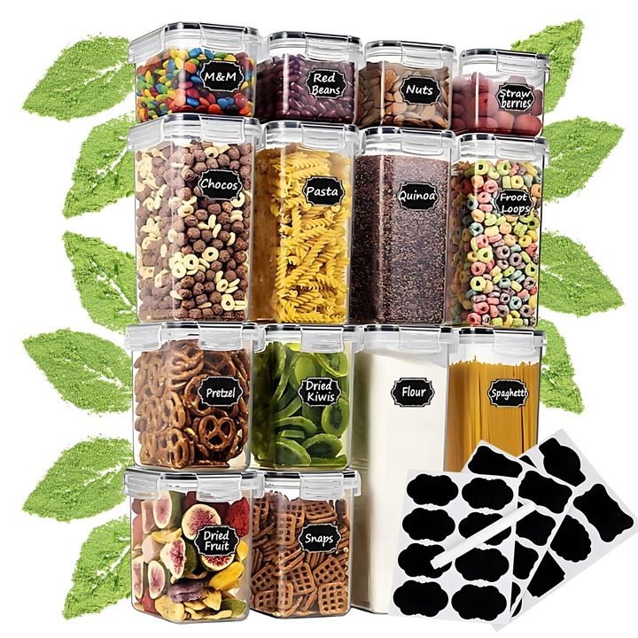 POJEMNIK SŁOIK PLASTIKOWY NA MAKARON KASZE PUDEŁKA NA ŻYWNOŚĆ 14szt