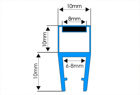 2M USZCZELKA MAGNETYCZNA DO KABINY PRYSZNICOWEJ DO DRZWI DOMYKAJĄCA