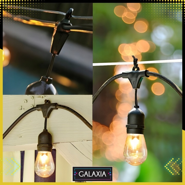 GIRLANDA ŚWIETLNA OGRODOWA 20m Żarówki 20 LED Zewnętrzna Lampki