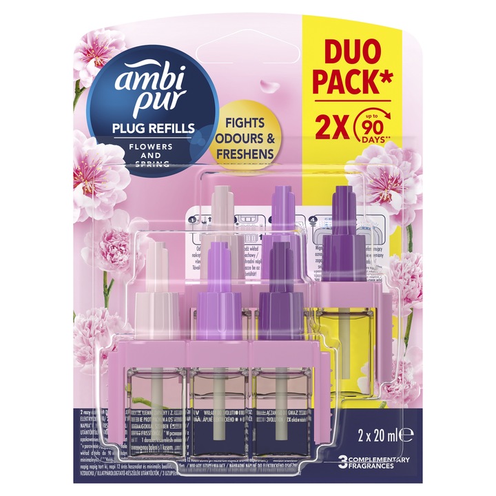 Ambi Pur wkład elektryczny 3VOLUTION 2X20 ml FLOWERS and SPRING 2 SZTUKI
