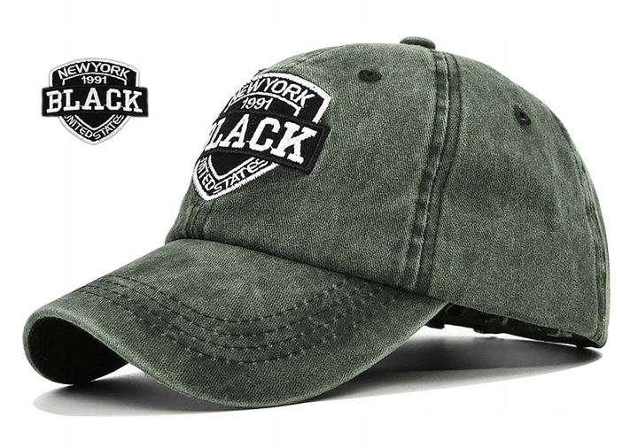 Czapka z daszkiem bejsbolówka vintage ZIELONA