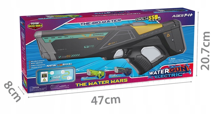 PISTOLET NA WODĘ KARABIN AUTOMAT Elektryczny miotacz wody AKUMULATOR USB