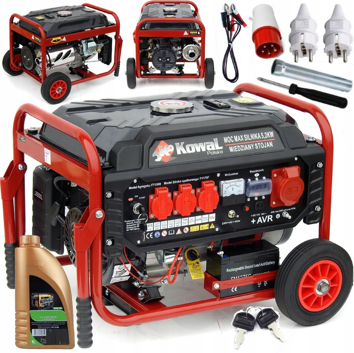 PROFESJONALNY AGREGAT PRĄDOTWÓRCZY 5,2kW EL-START AVR+ MIEDŹ STOJAN